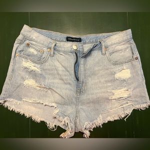 Aeropostale Woman’s High Rise Shorty Ripped Jean Shorts